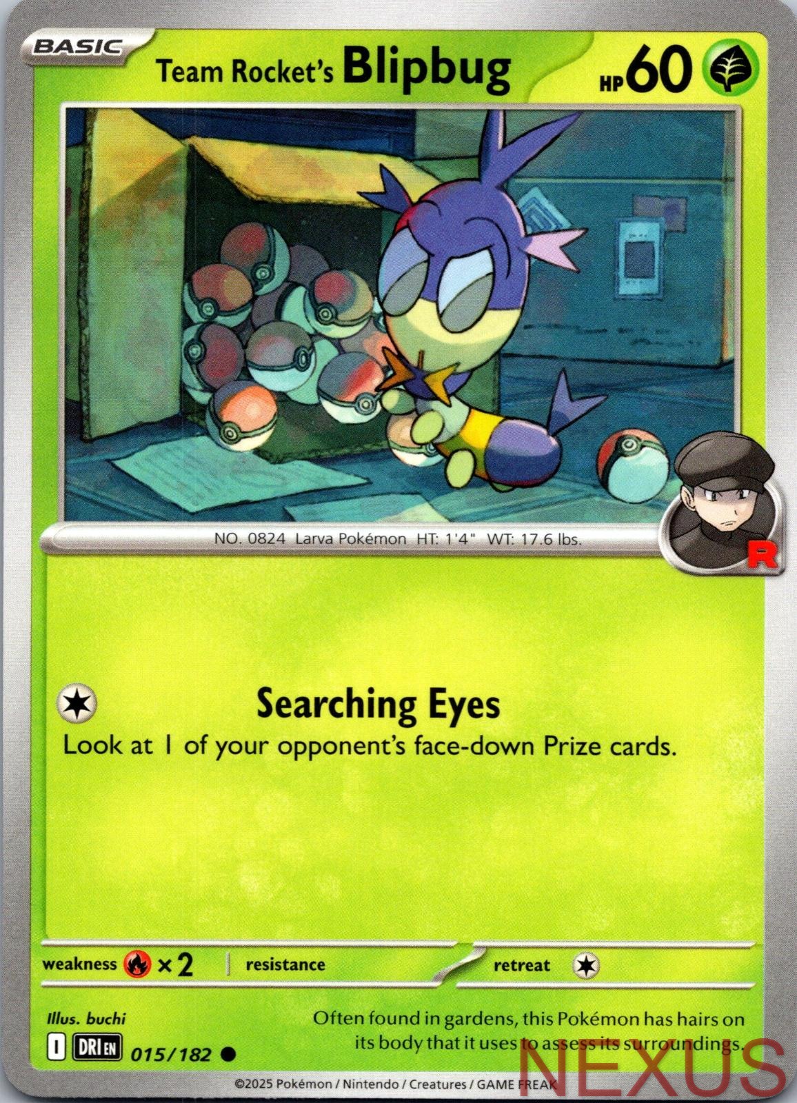 Team Rocket's Blipbug 015/182 Common Near Mint