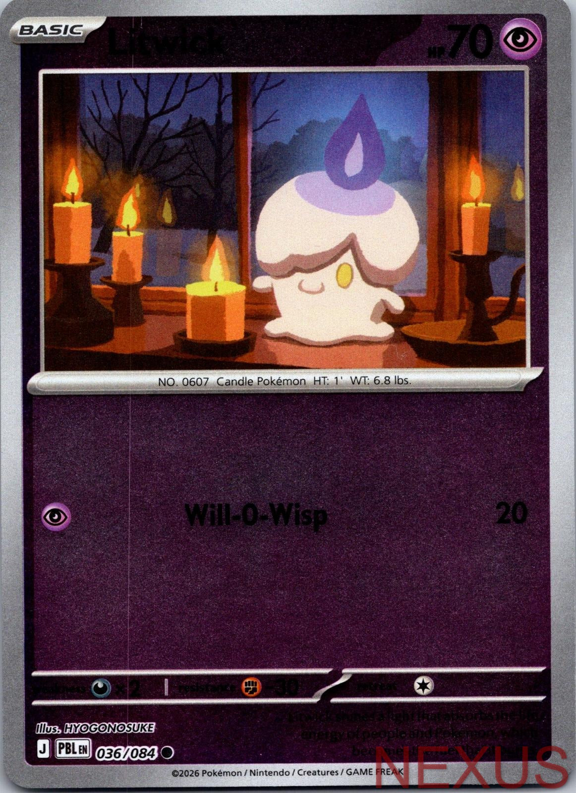 Litwick 036/084 Common Reverse Holo Near Mint