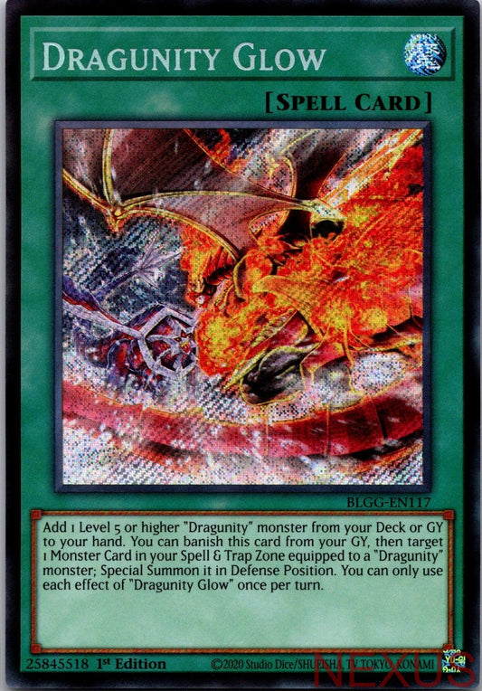 Dragunity Glow BLGG-EN117 Secret Rare 1st Edition Near Mint