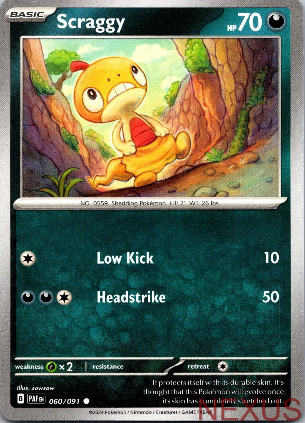 Scraggy 060/091 Common Near Mint