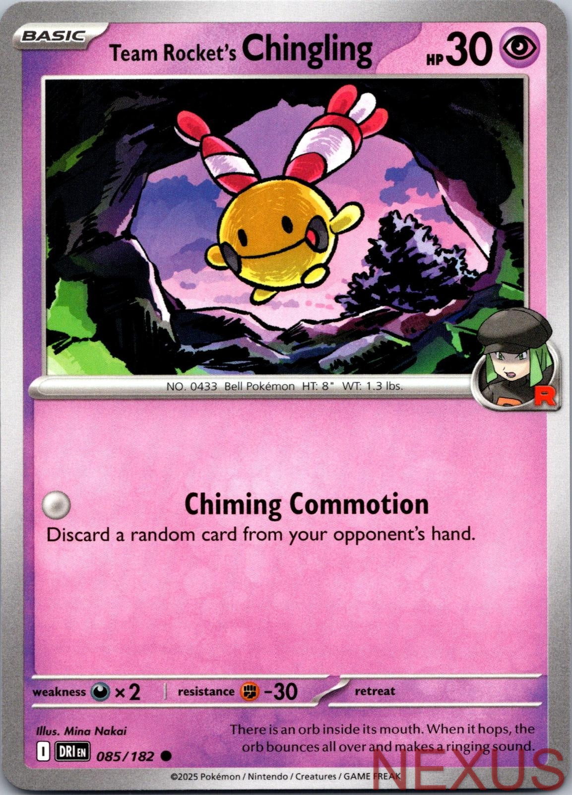 Team Rocket's Chingling 085/182 Common Near Mint