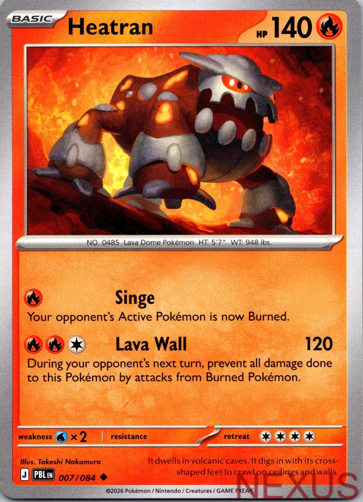 Heatran 007/084 Uncommon Pitch Black Pokemon Near Mint
