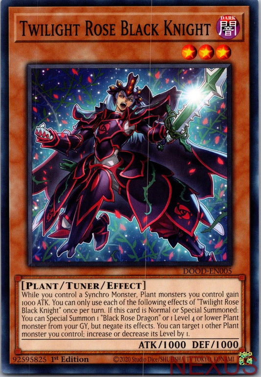 Twilight Rose Black Knight DOOD-EN005 Common 1st Edition Near Mint