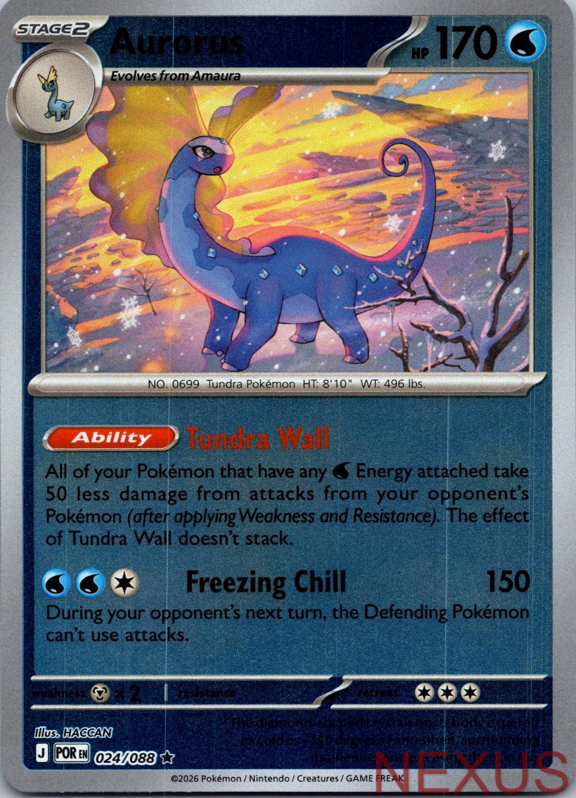 Aurorus 024/088 Rare Reverse Holo Near Mint