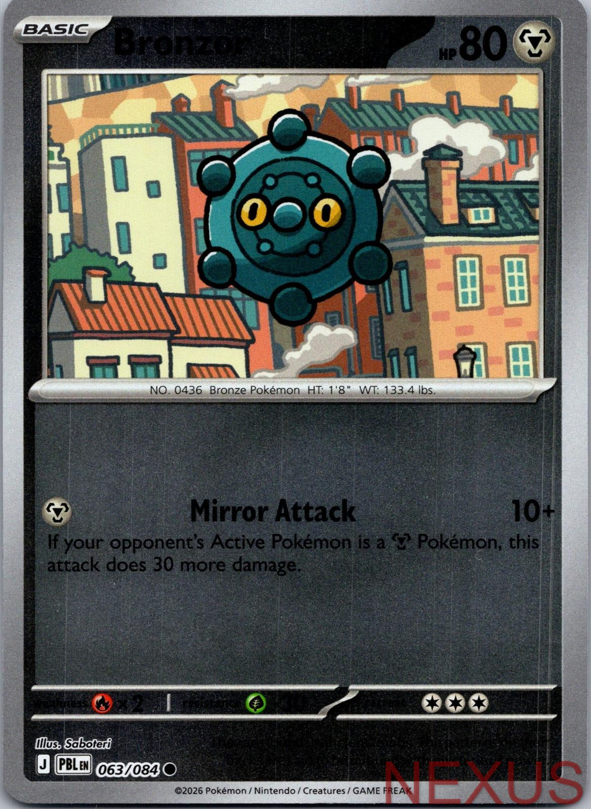 Bronzor 063/084 Common Reverse Holo Near Mint
