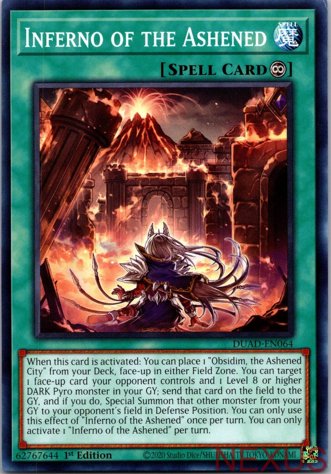 Inferno of the Ashened DUAD-EN064 Common 1st Edition Near Mint