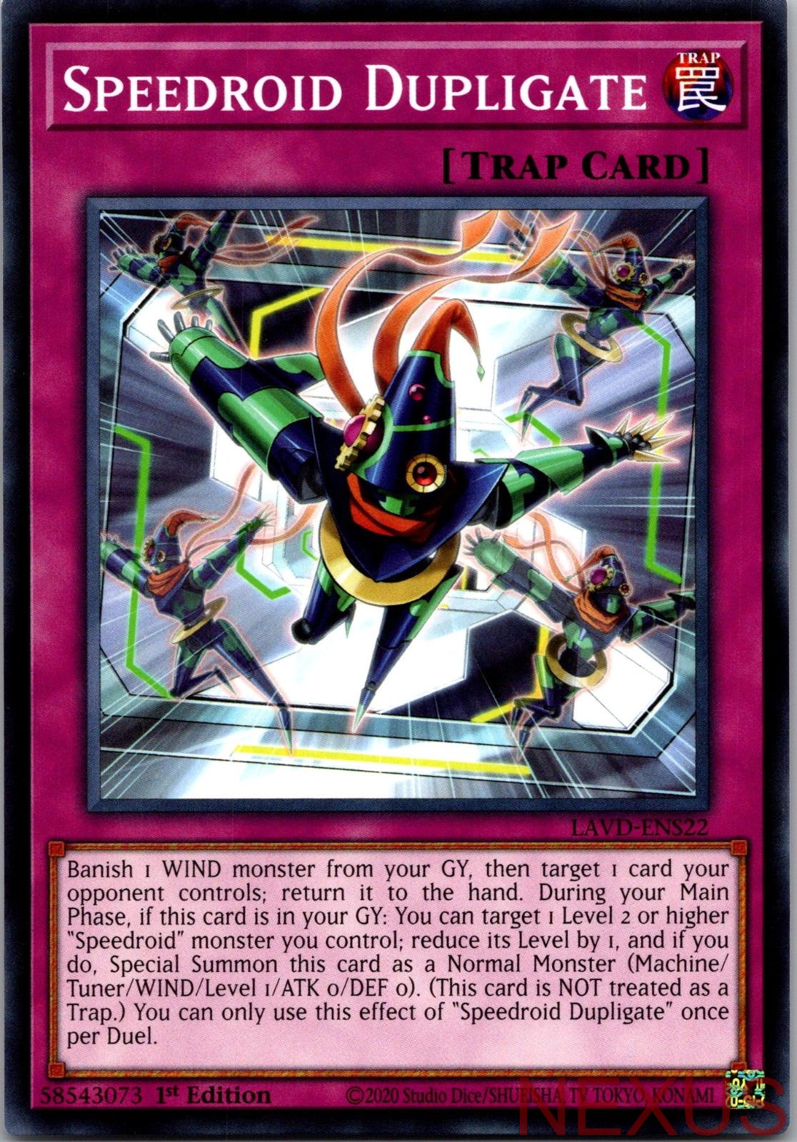 Speedroid Dupligate LAVD-ENS22 Legendary Arc-V Decks 1st Edition NM