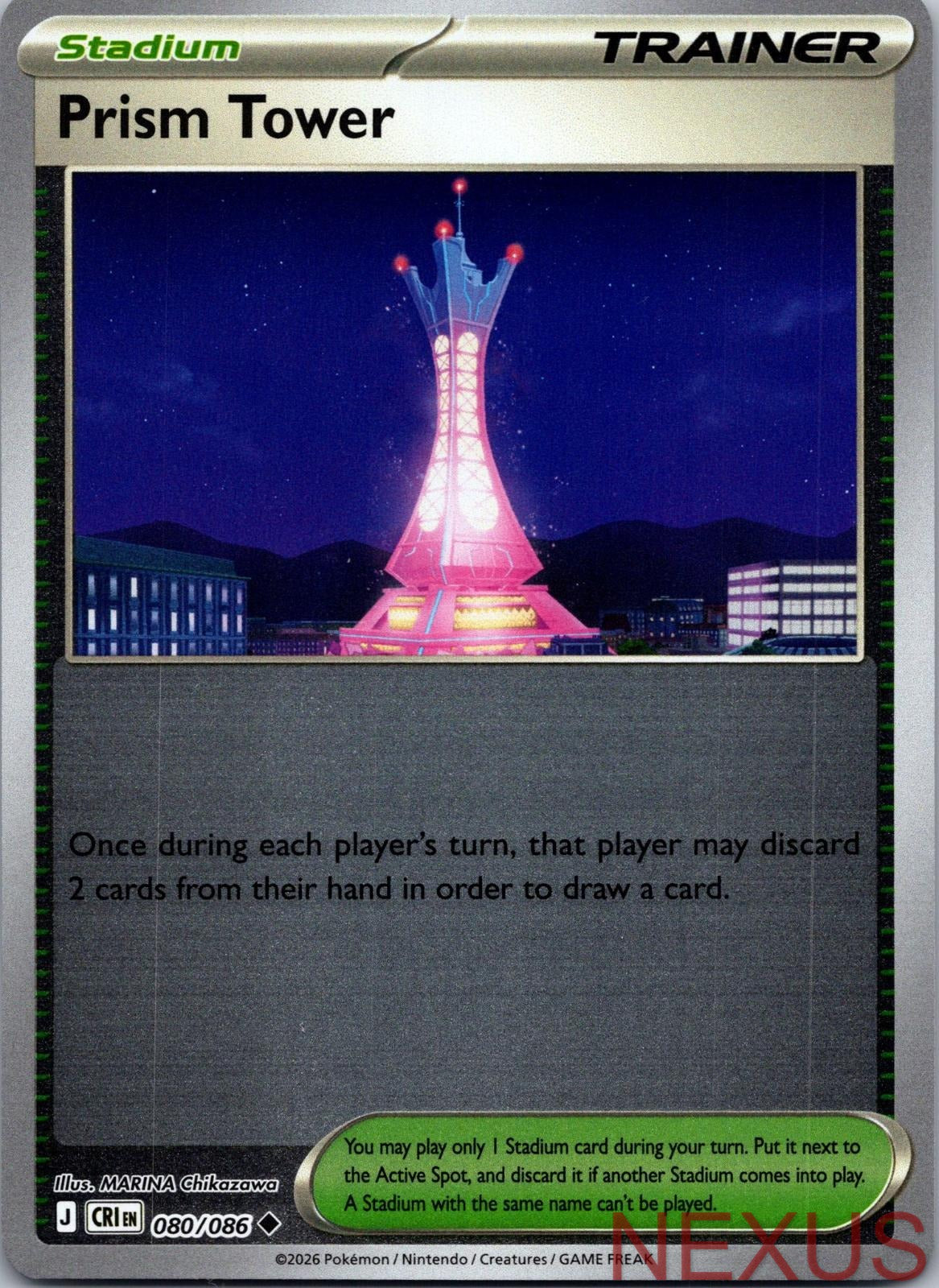Prism Tower 080/086 Uncommon Reverse Holo Near Mint