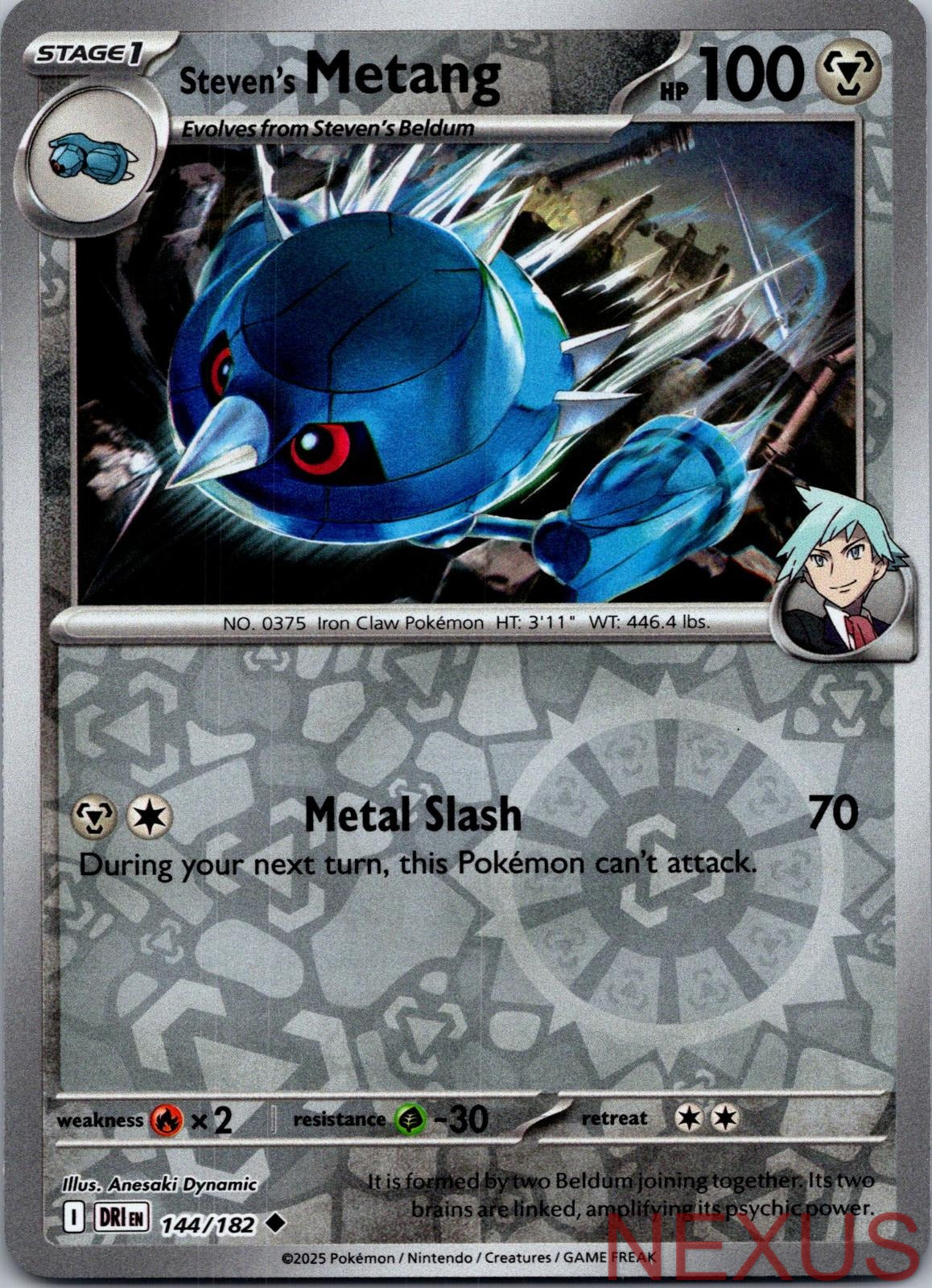 Steven's Metang 144/182 Uncommon Reverse Holo Near Mint
