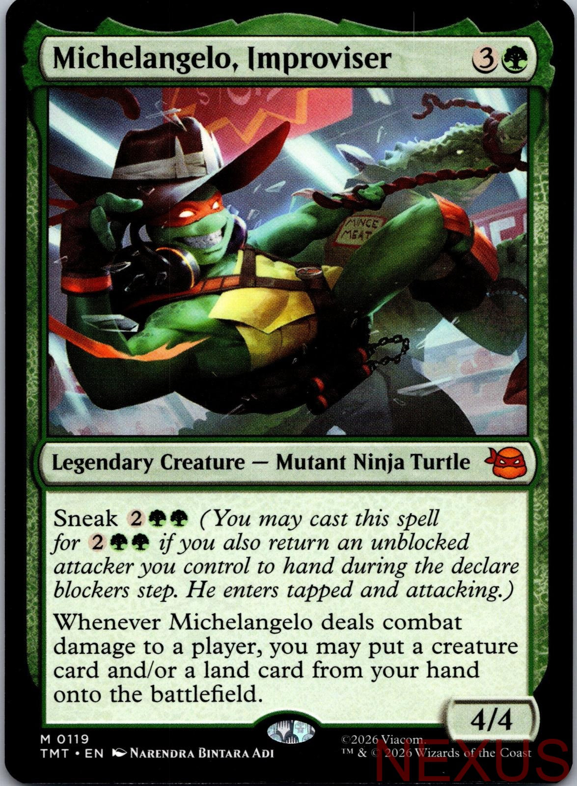 Michelangelo, Improviser 0119 Rare Teenage Mutant Ninja Turtles Near Mint