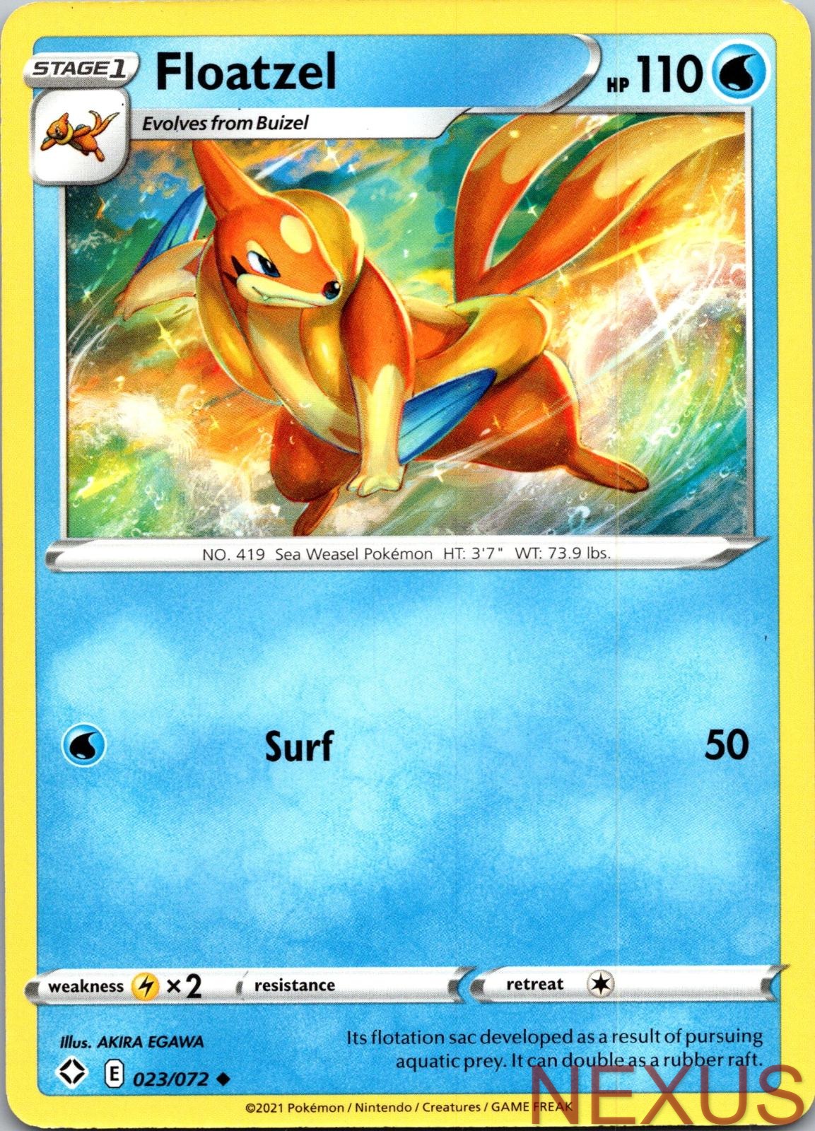 Floatzel 023/072 Uncommon Near Mint