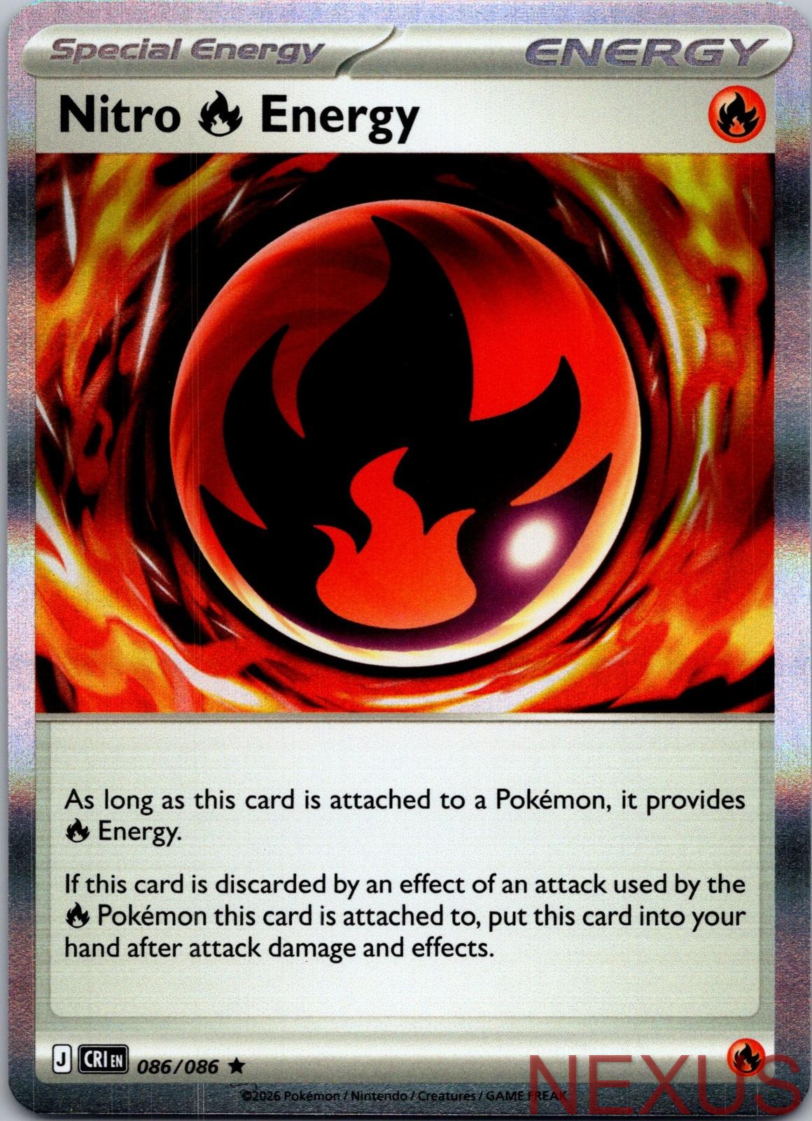 Nitro R Energy 086/086 Holo Rare Near Mint