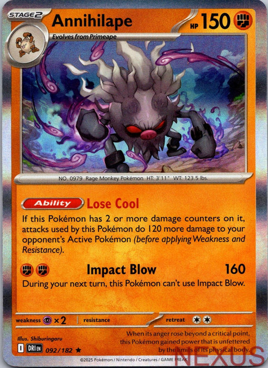 Annihilape 092/182 Rare Holo Near Mint