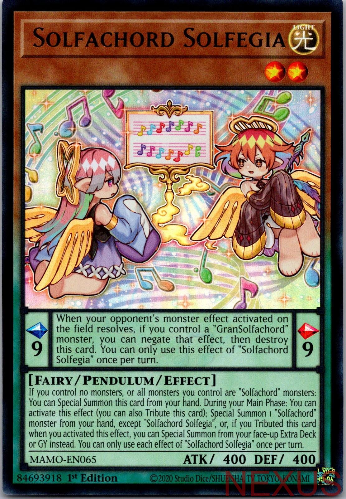 Solfachord Solfegia MAMO-EN065 Magnificent Monsters Yu-Gi-Oh 1st Edition NM