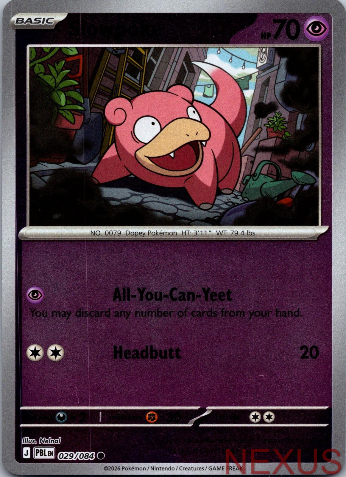 Slowpoke 029/084 Common Reverse Holo Near Mint