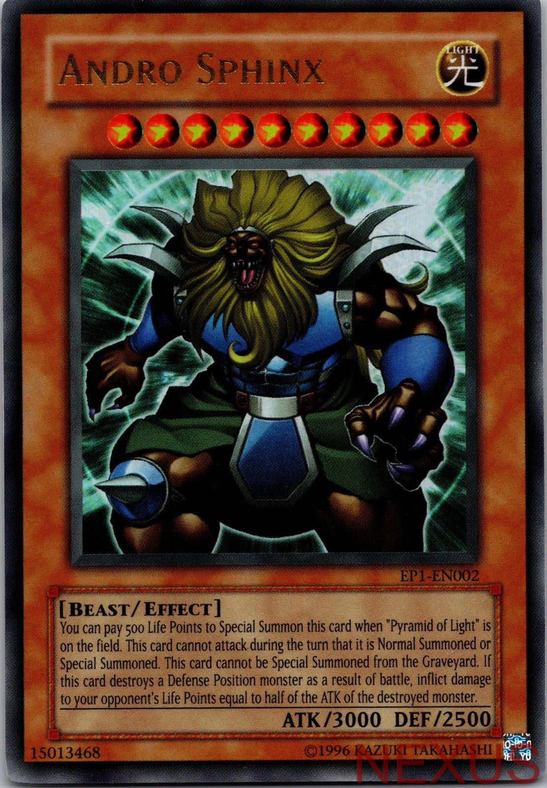Andro Sphinx EP1-EN002 Yu-Gi-Oh! Movie Exclusive Pack Yu-Gi-Oh Unlimited NM